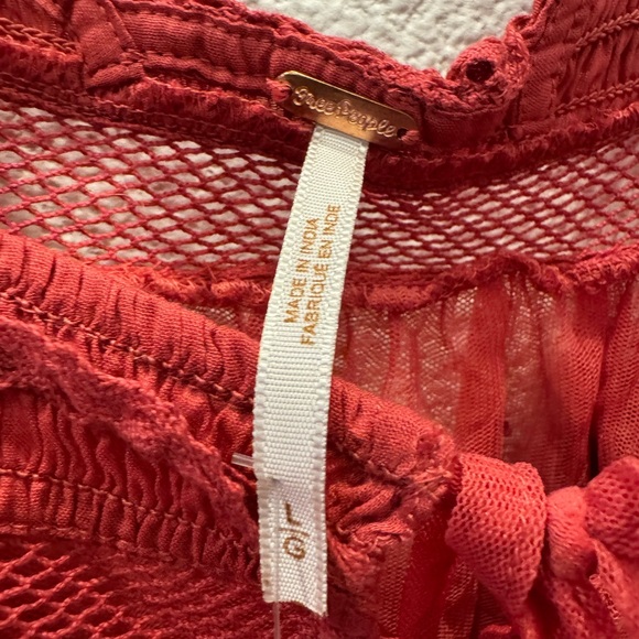 NWT Free People Sheer Meadows sheer, floral-embroidered bodysuit w/ V-neckline - Picture 4 of 11